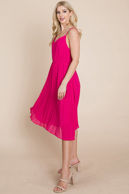 V Neck Pleated Midi Sundress | Apparel | Kitchen + Metal