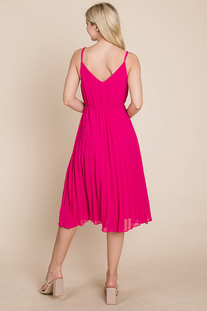 V Neck Pleated Midi Sundress | Apparel | Kitchen + Metal