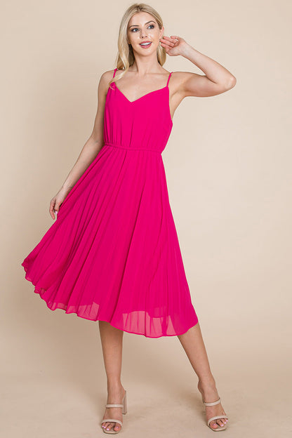 V Neck Pleated Midi Sundress | Apparel | Kitchen + Metal