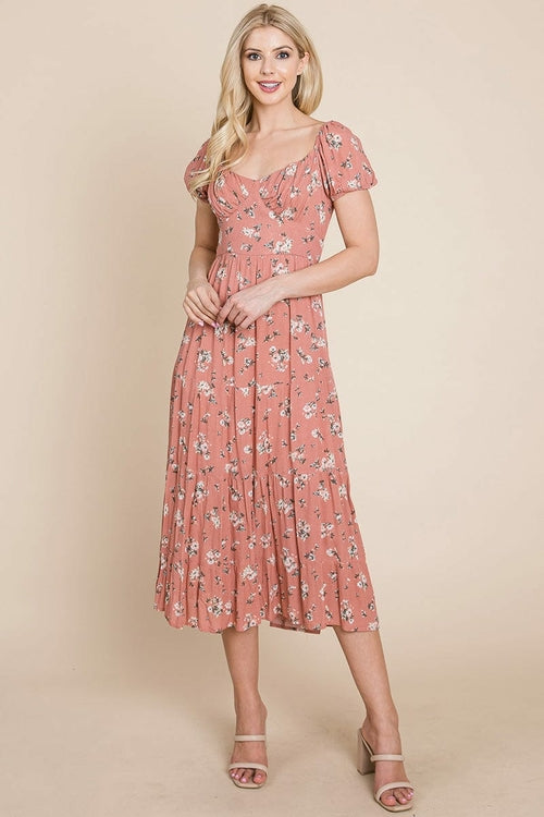 Floral Pleated Open Back Midi Dress | Apparel | Kitchen + Metal