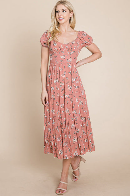Floral Pleated Open Back Midi Dress | Apparel | Kitchen + Metal