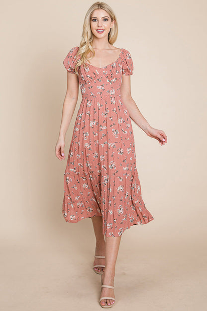 Floral Pleated Open Back Midi Dress | Apparel | Kitchen + Metal