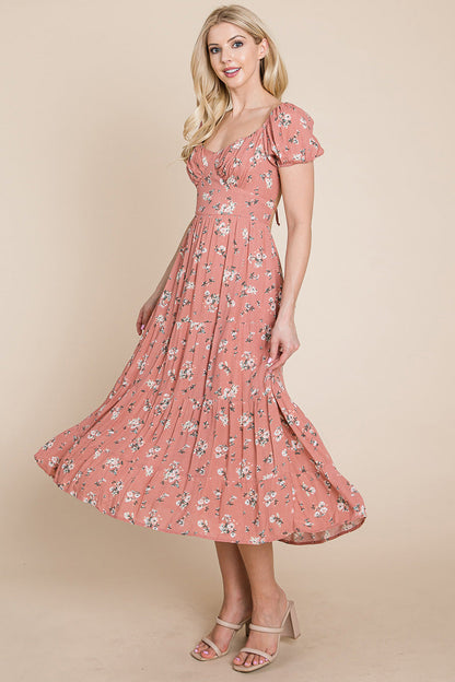 Floral Pleated Open Back Midi Dress | Apparel | Kitchen + Metal