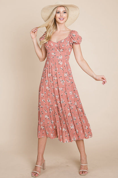 Floral Pleated Open Back Midi Dress | Apparel | Kitchen + Metal