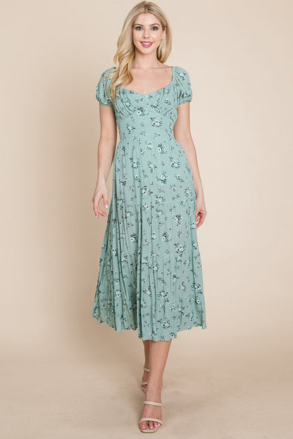 Floral Pleated Open Back Midi Dress | Apparel | Kitchen + Metal