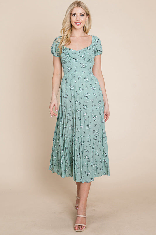 Floral Pleated Open Back Midi Dress | Apparel | Kitchen + Metal