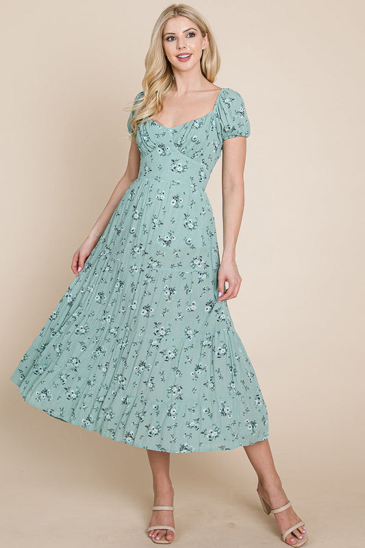 Floral Pleated Open Back Midi Dress | Apparel | Kitchen + Metal