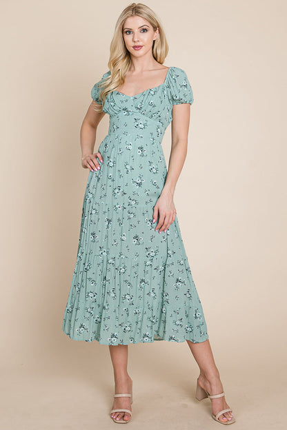 Floral Pleated Open Back Midi Dress | Apparel | Kitchen + Metal