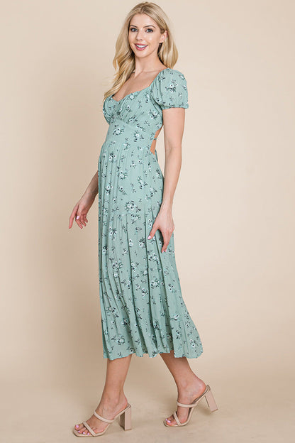 Floral Pleated Open Back Midi Dress | Apparel | Kitchen + Metal