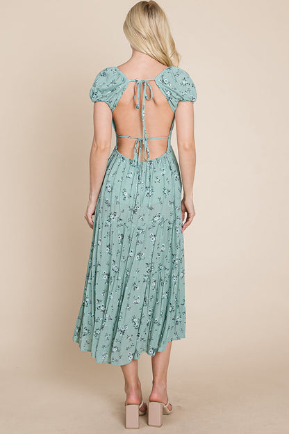 Floral Pleated Open Back Midi Dress | Apparel | Kitchen + Metal