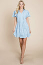 Tiered tie V neck Flutter Sleeve Flowy Tunic Dress | Apparel | Kitchen + Metal