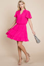 Tiered tie V neck Flutter Sleeve Flowy Tunic Dress | Apparel | Kitchen + Metal