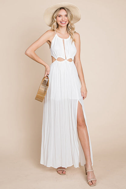 Split Front Cut Out Halter Maxi Dress | Apparel | Kitchen + Metal