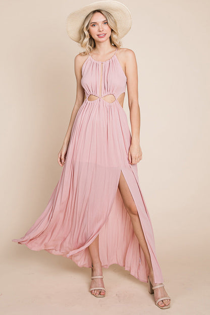 Split Front Cut Out Halter Maxi Dress | Apparel | Kitchen + Metal