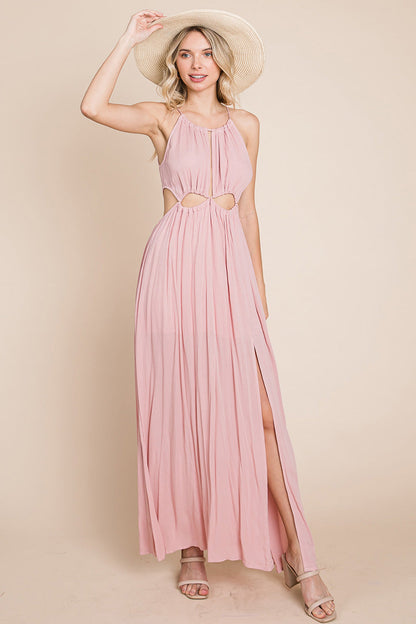 Split Front Cut Out Halter Maxi Dress | Apparel | Kitchen + Metal