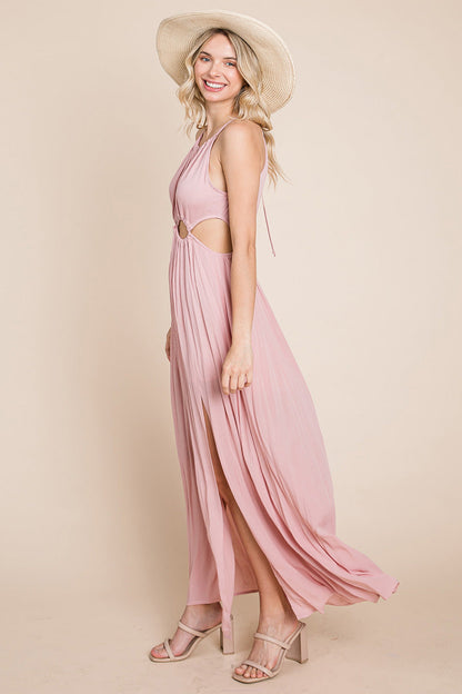 Split Front Cut Out Halter Maxi Dress | Apparel | Kitchen + Metal