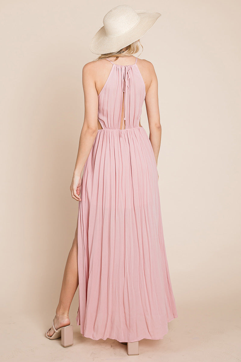 Split Front Cut Out Halter Maxi Dress | Apparel | Kitchen + Metal