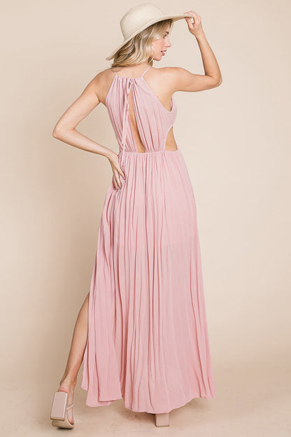 Split Front Cut Out Halter Maxi Dress | Apparel | Kitchen + Metal