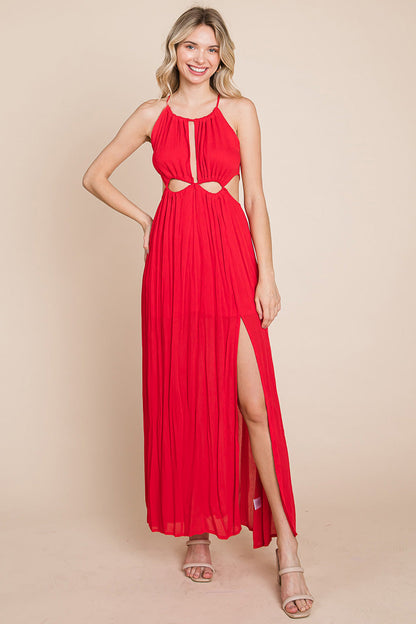 Split Front Cut Out Halter Maxi Dress | Apparel | Kitchen + Metal