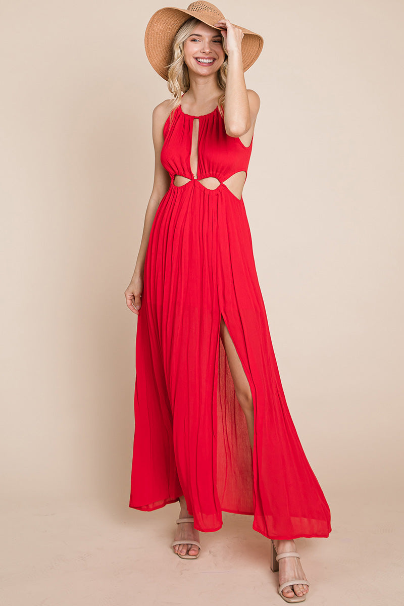 Split Front Cut Out Halter Maxi Dress | Apparel | Kitchen + Metal