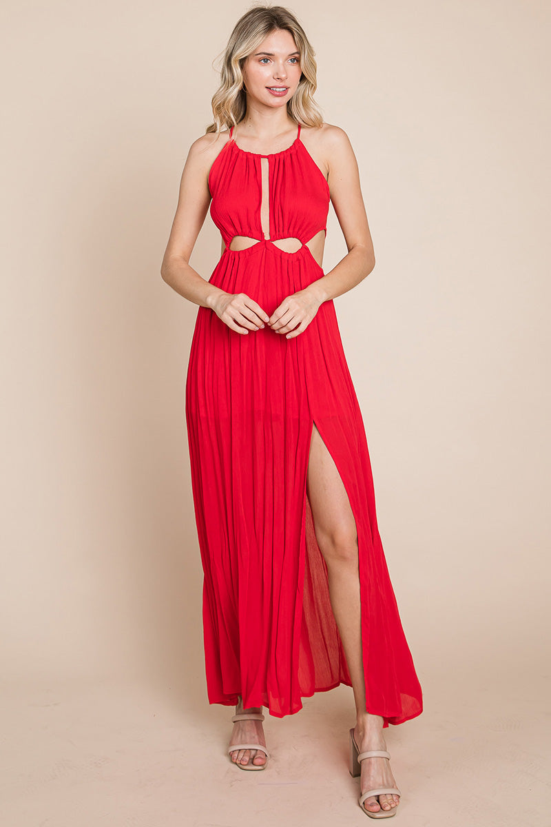 Split Front Cut Out Halter Maxi Dress | Apparel | Kitchen + Metal