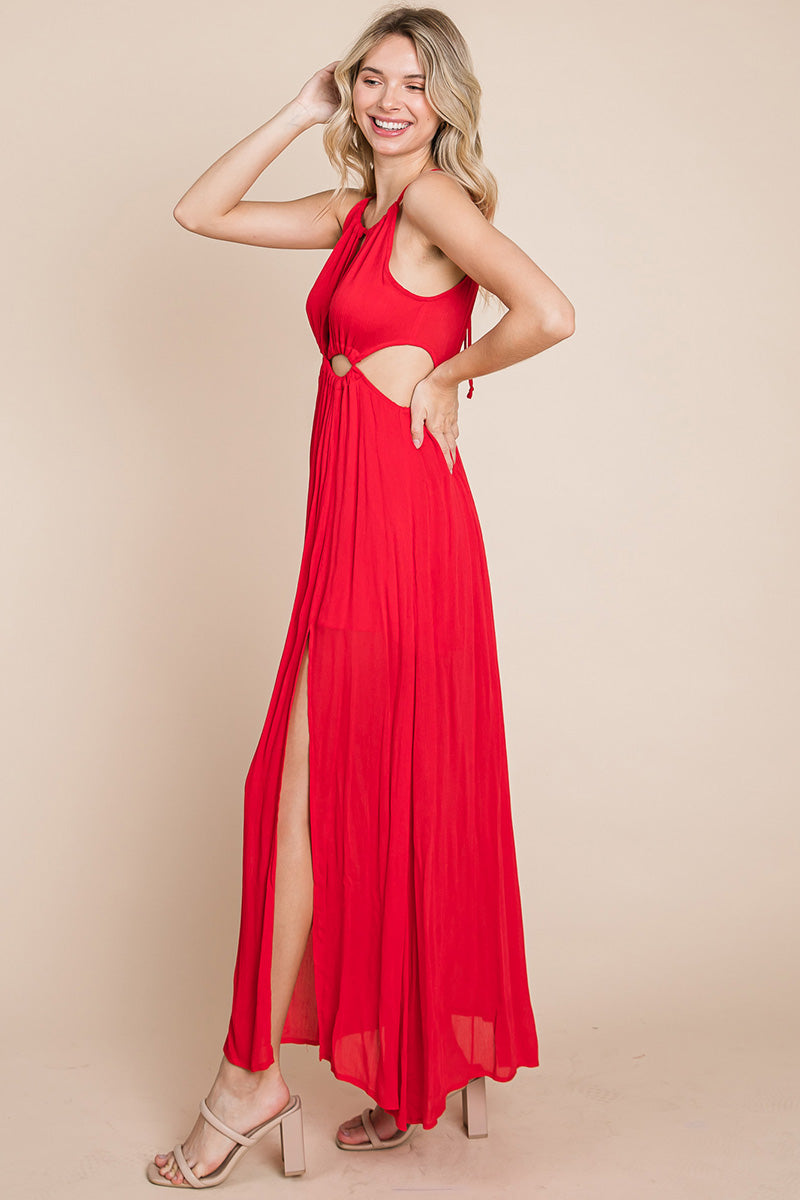Split Front Cut Out Halter Maxi Dress | Apparel | Kitchen + Metal