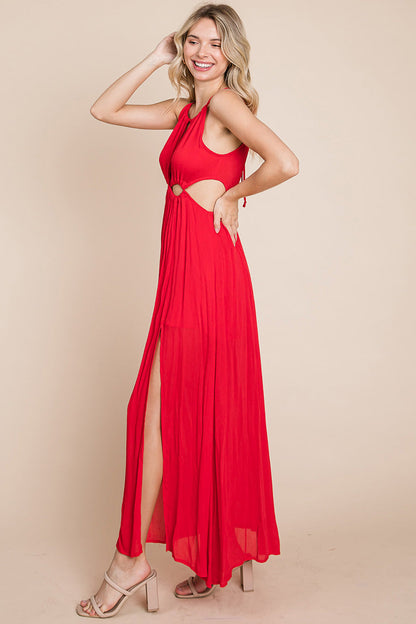 Split Front Cut Out Halter Maxi Dress | Apparel | Kitchen + Metal