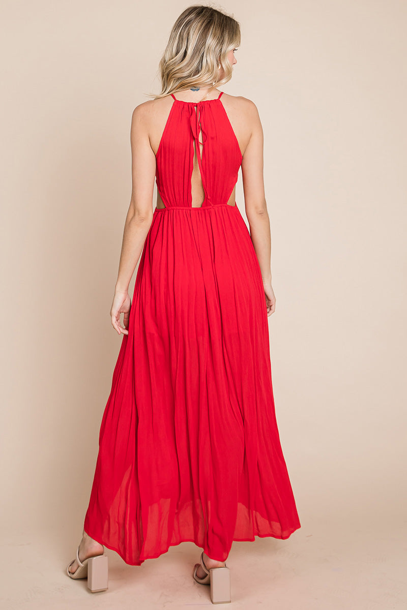 Split Front Cut Out Halter Maxi Dress | Apparel | Kitchen + Metal
