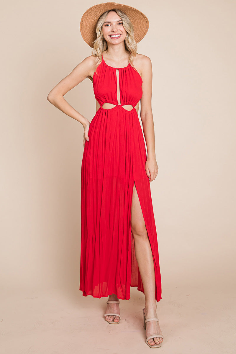 Split Front Cut Out Halter Maxi Dress | Apparel | Kitchen + Metal