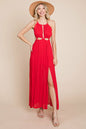 Split Front Cut Out Halter Maxi Dress | Apparel | Kitchen + Metal