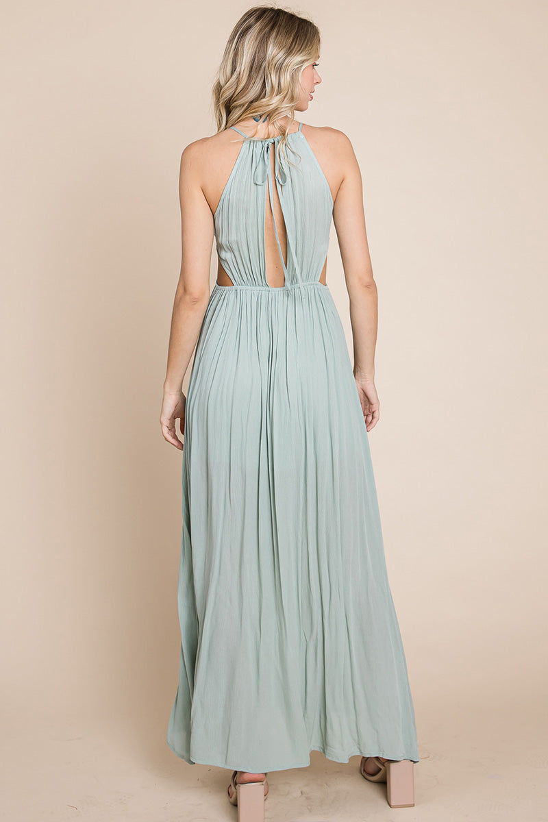Split Front Cut Out Halter Maxi Dress | Apparel | Kitchen + Metal