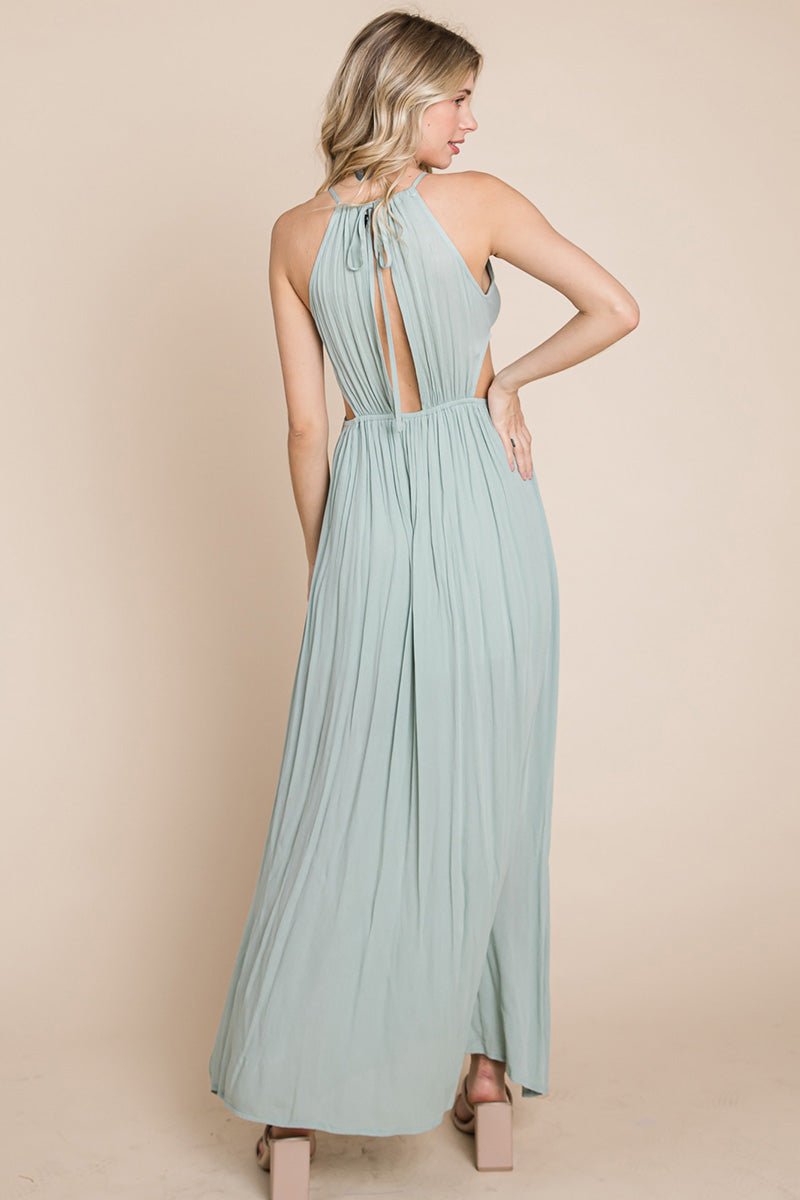 Split Front Cut Out Halter Maxi Dress | Apparel | Kitchen + Metal