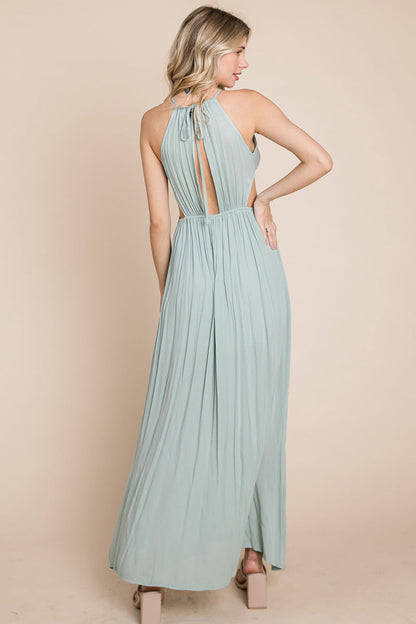 Split Front Cut Out Halter Maxi Dress | Apparel | Kitchen + Metal