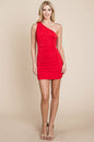 One Shoulder Slinky Ruched Bodycon Mini Dress | Apparel | Kitchen + Metal
