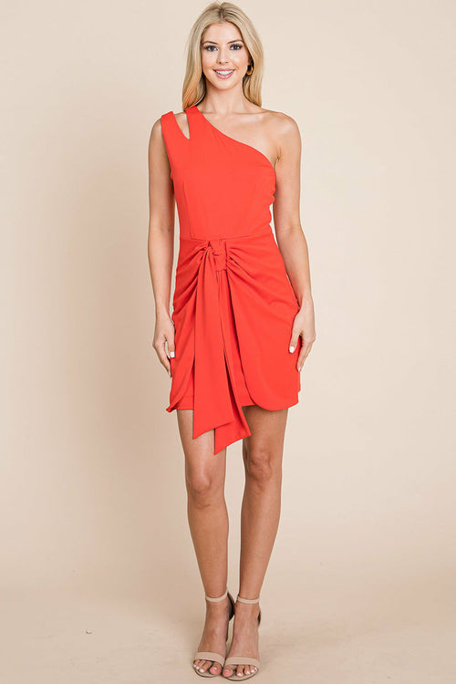 One Shoulder Cut Out Drape Bodycon Dress | Apparel | Kitchen + Metal