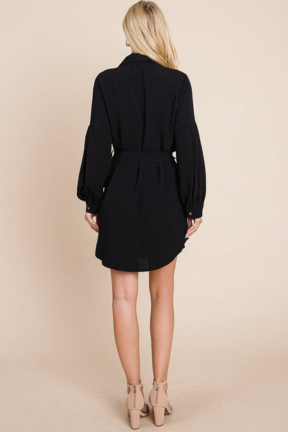 Collared Button Down Tie Belt Shirt Dress | Apparel | Kitchen + Metal