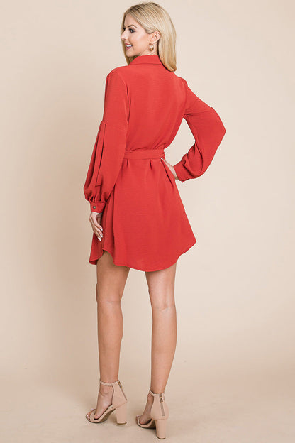 Collared Button Down Tie Belt Shirt Dress | Apparel | Kitchen + Metal