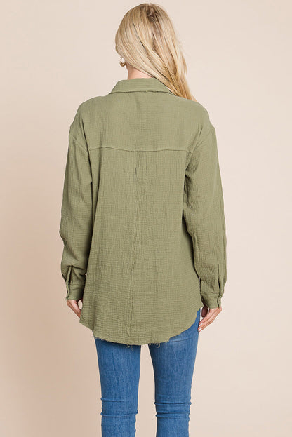 Textured Cotton Raw Edge Gauze Blouse Tops Shirts | Apparel | Kitchen + Metal