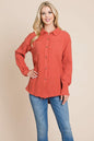 Textured Cotton Raw Edge Gauze Blouse Tops Shirts | Apparel | Kitchen + Metal