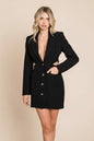 Cut Out Lapel Neck Button Up Blazer Dress | Apparel | Kitchen + Metal