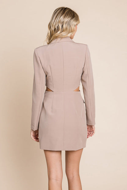Cut Out Lapel Neck Button Up Blazer Dress | Apparel | Kitchen + Metal
