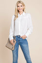 Collared Long Sleeve Pleated Detail Blouse Tops | Apparel | Kitchen + Metal