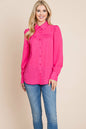Collared Long Sleeve Pleated Detail Blouse Tops | Apparel | Kitchen + Metal