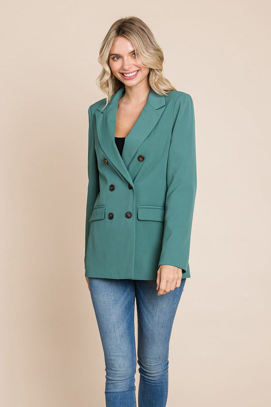 Double Breasted Lapel Collar Jacket Blazer | Apparel | Kitchen + Metal
