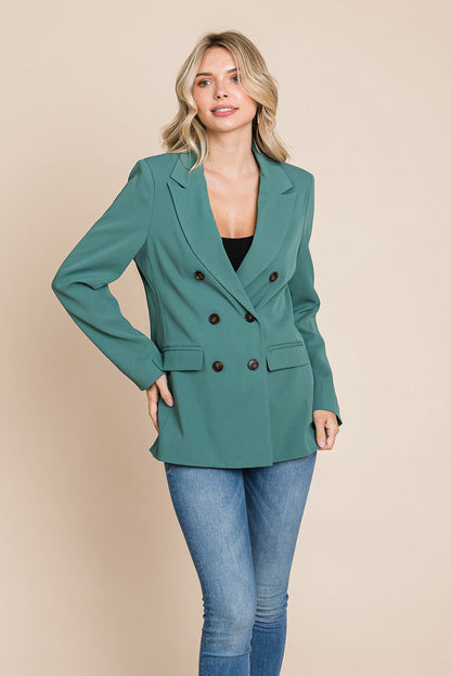Double Breasted Lapel Collar Jacket Blazer | Apparel | Kitchen + Metal