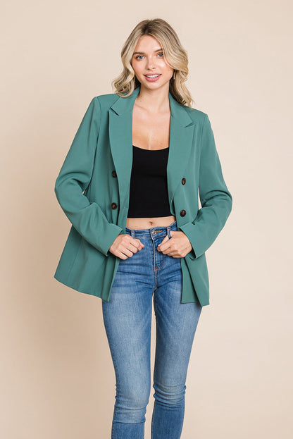Double Breasted Lapel Collar Jacket Blazer | Apparel | Kitchen + Metal
