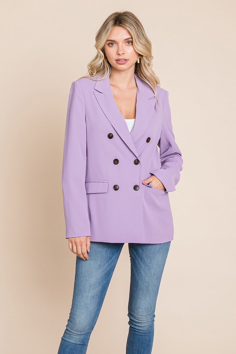 Double Breasted Lapel Collar Jacket Blazer | Apparel | Kitchen + Metal