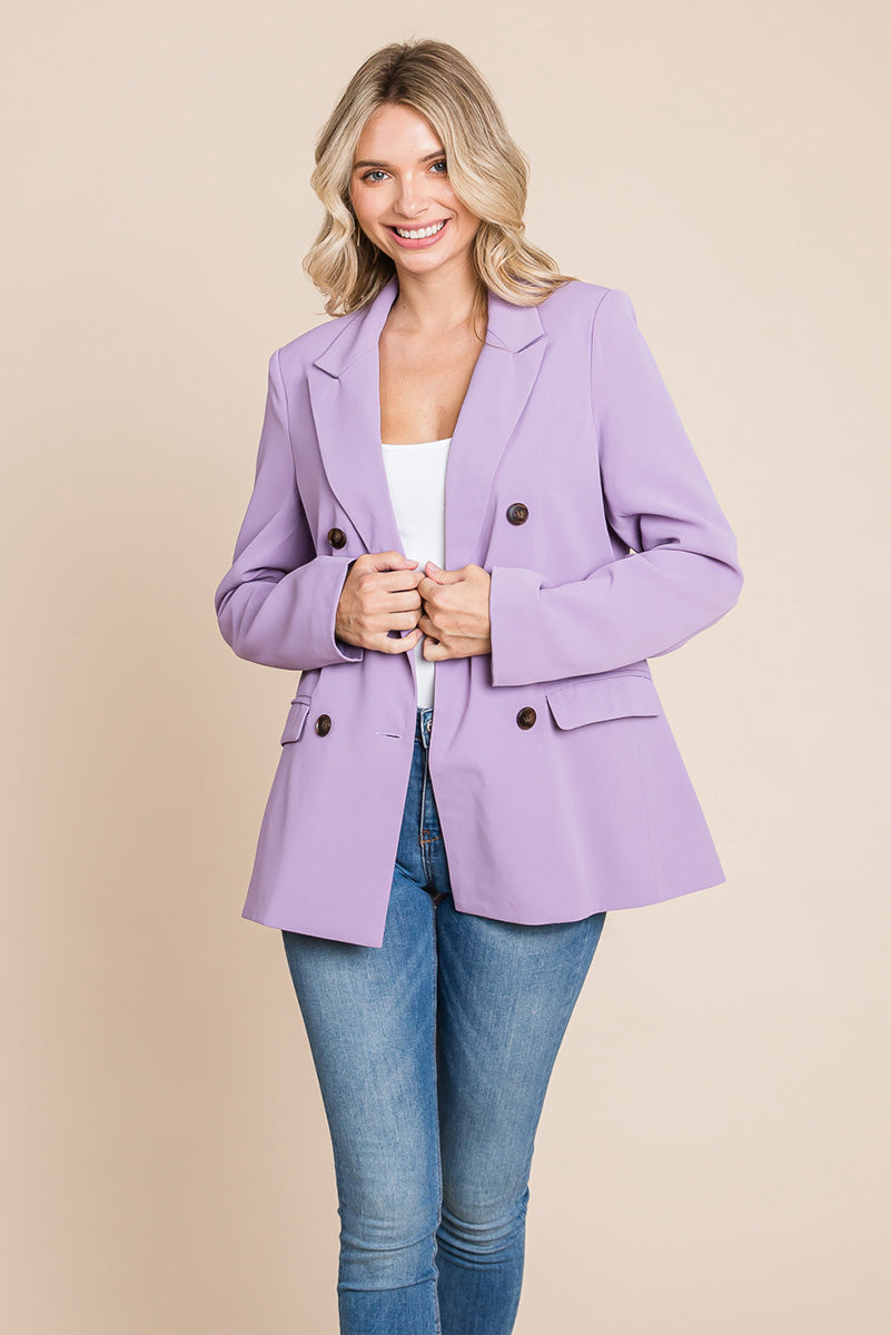 Double Breasted Lapel Collar Jacket Blazer | Apparel | Kitchen + Metal