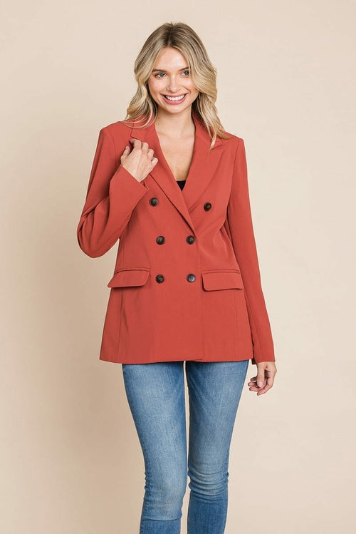 Double Breasted Lapel Collar Jacket Blazer | Apparel | Kitchen + Metal