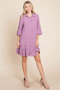 Collared Ruffled Hem Pintucked Shirt Dress | Apparel | Kitchen + Metal